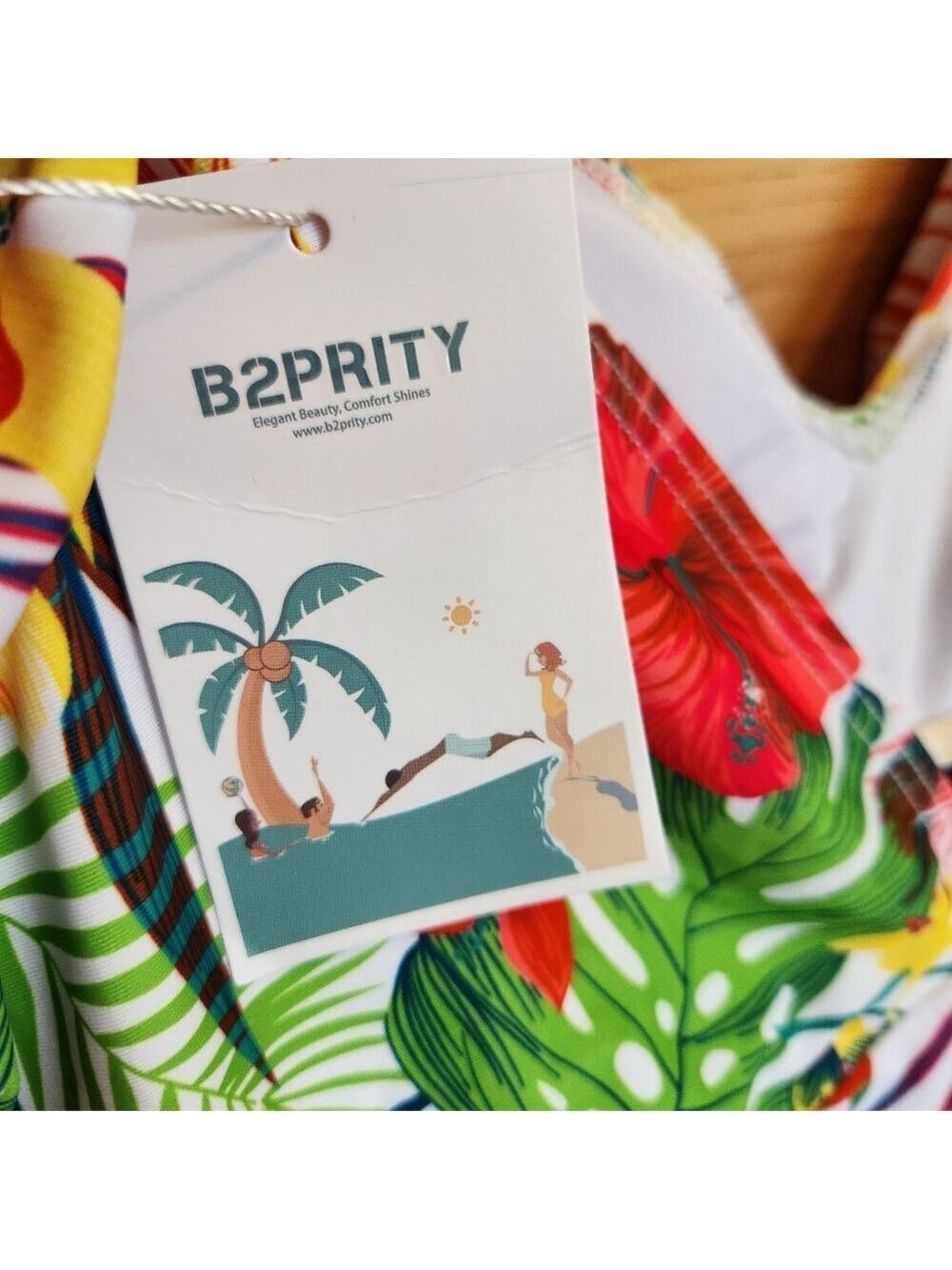 TROPICAL PRINT ONE PIECE MONOKINI RUFFLE SHOULDER RUCHED SWIMSUIT SIZE XL NWT - Picture 8 of 13